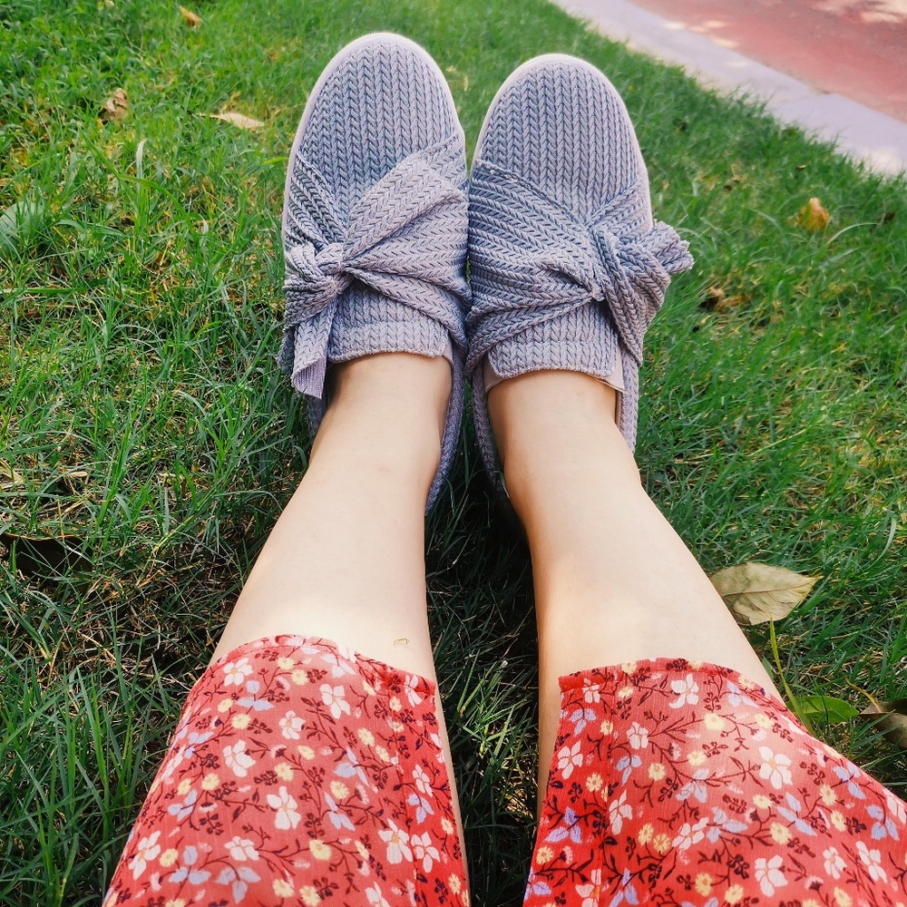 Jolimall Women Fashion Knitted Twist Slip-On Flats